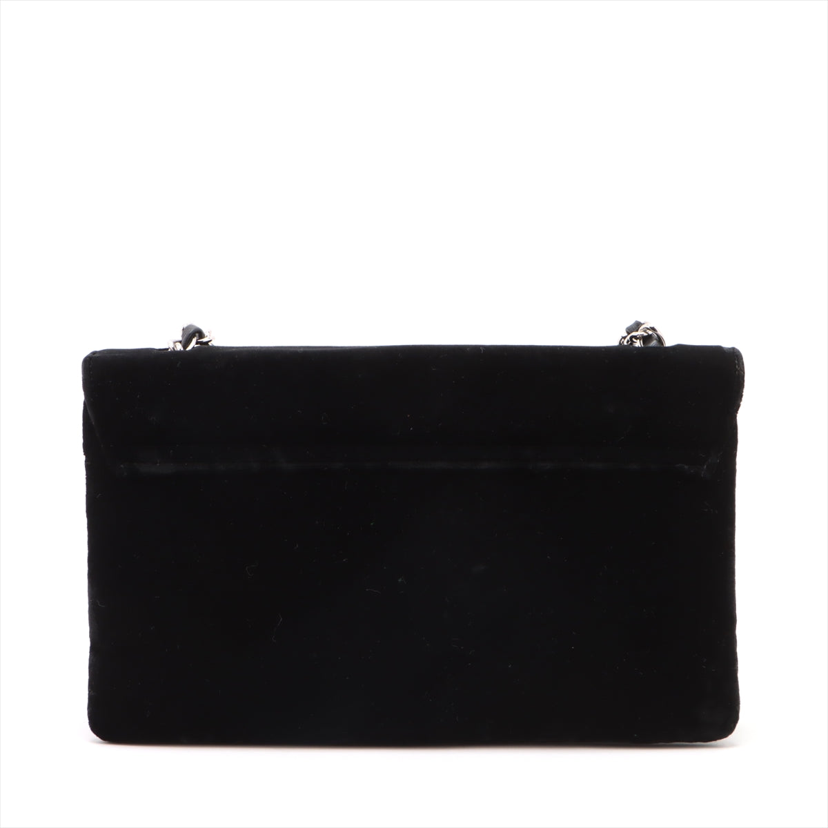 Chanel Camelia Belbet X Leather Chain Shoulder Bag Black Silver G