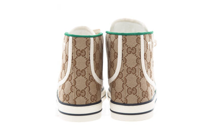Gucci Tennis 1977 Brown Monogram High Top Sneakers SZ 40