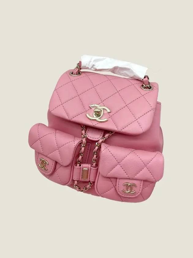 Gold Hardware Two-pocket Calfskin Small Backpack Light Pink Chanel