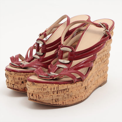 Chanel Patent Leather Sandal 35 1/2  Red Ride