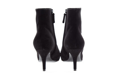 Balenciaga Black Velvet Pointed Toe Booties SZ 36