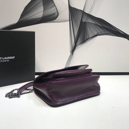 Yves Saint Laurent Niki Baby Chain Bag In Crinkled Vintage Dark Violet