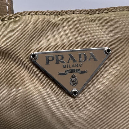 Prada Hand Bag Nylon Beige  ac1161