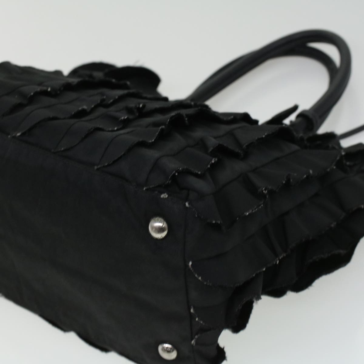 Prada Hand Bag Nylon Black  ac1238