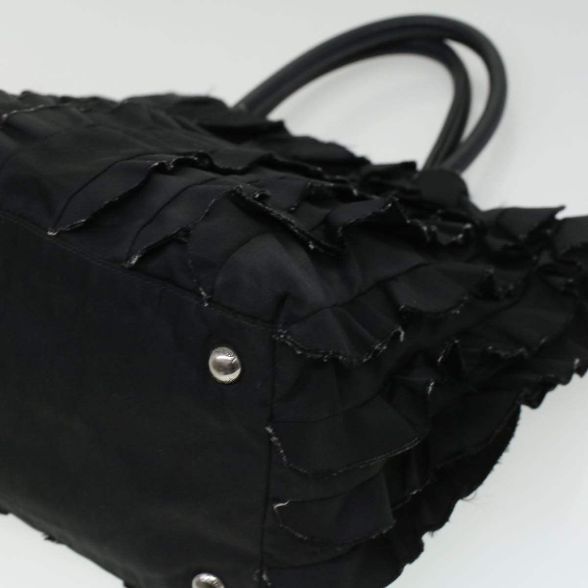 Prada Hand Bag Nylon Black  ac1238