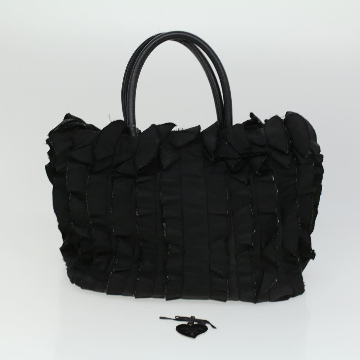 Prada Hand Bag Nylon Black  ac1238