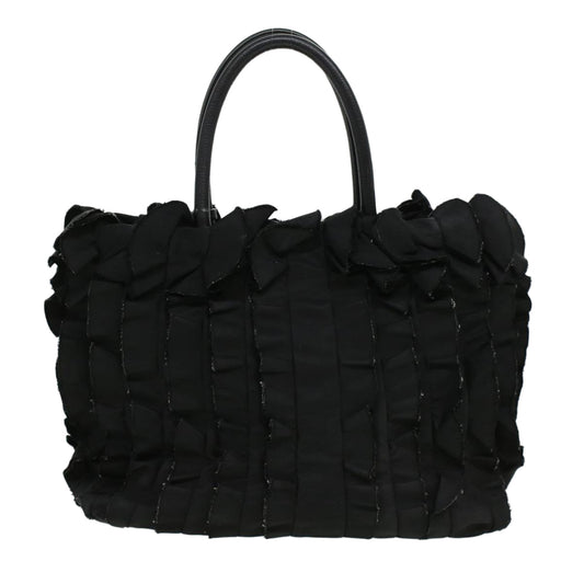 Prada Hand Bag Nylon Black  ac1238