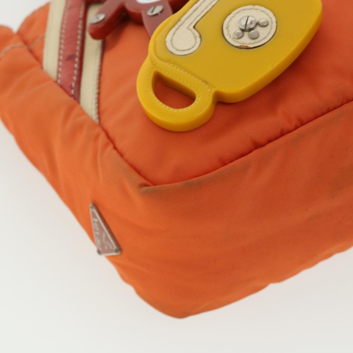 Prada Hand Bag Nylon Orange  ac1296