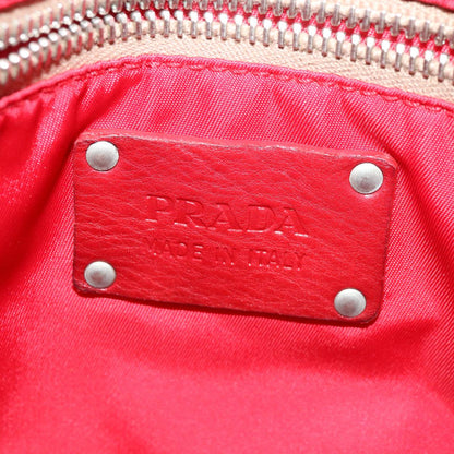 Prada Hand Bag Nylon Orange  ac1296