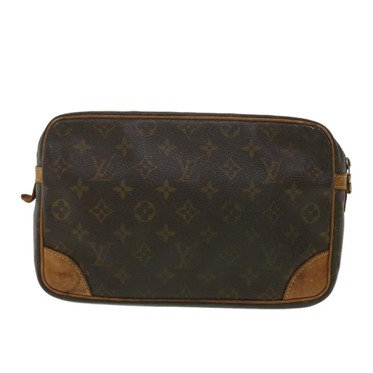 LOUIS VUITTON Monogram Compiegne 28 Clutch Bag M51845 LV Auth ac1487