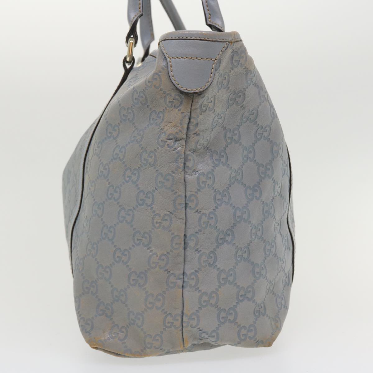 GUCCI GG Canvas Shoulder Bag Leather Light Blue 197953  ac1765