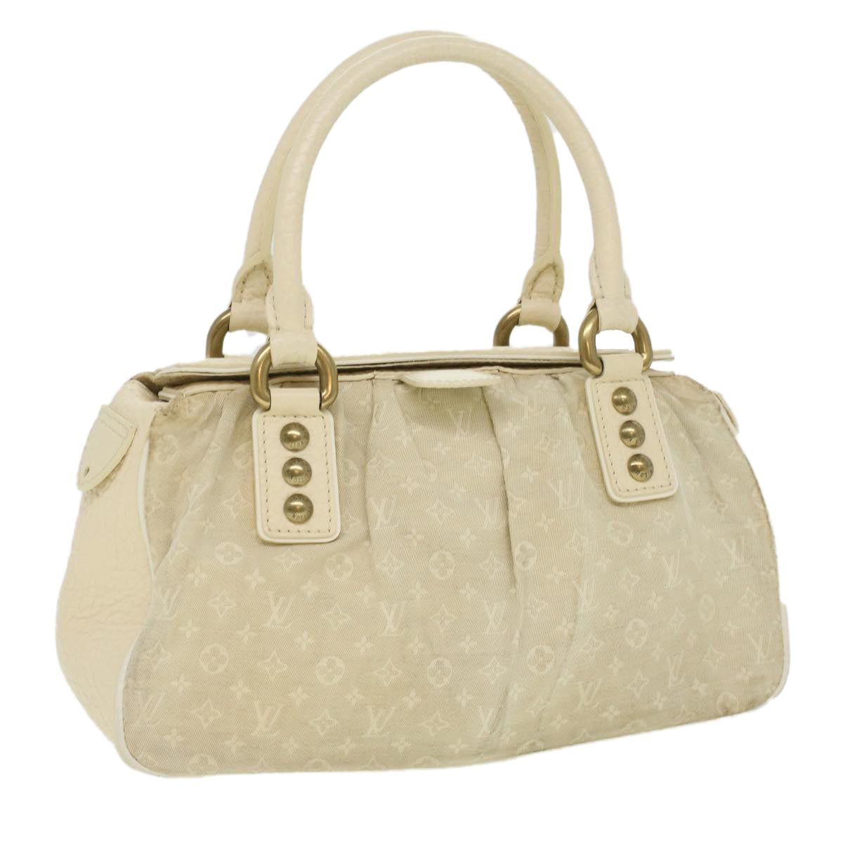 LOUIS VUITTON Monogram Mini Lin Trapeze PM Hand Bag Beige M40059 LV ac1844
