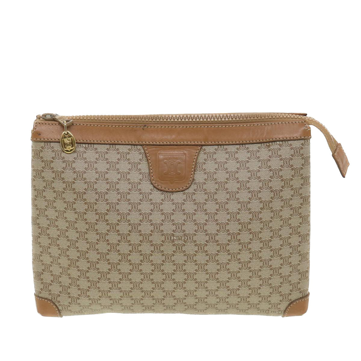 Celine Macadam Canvas Clutch Bag Beige  ac1845