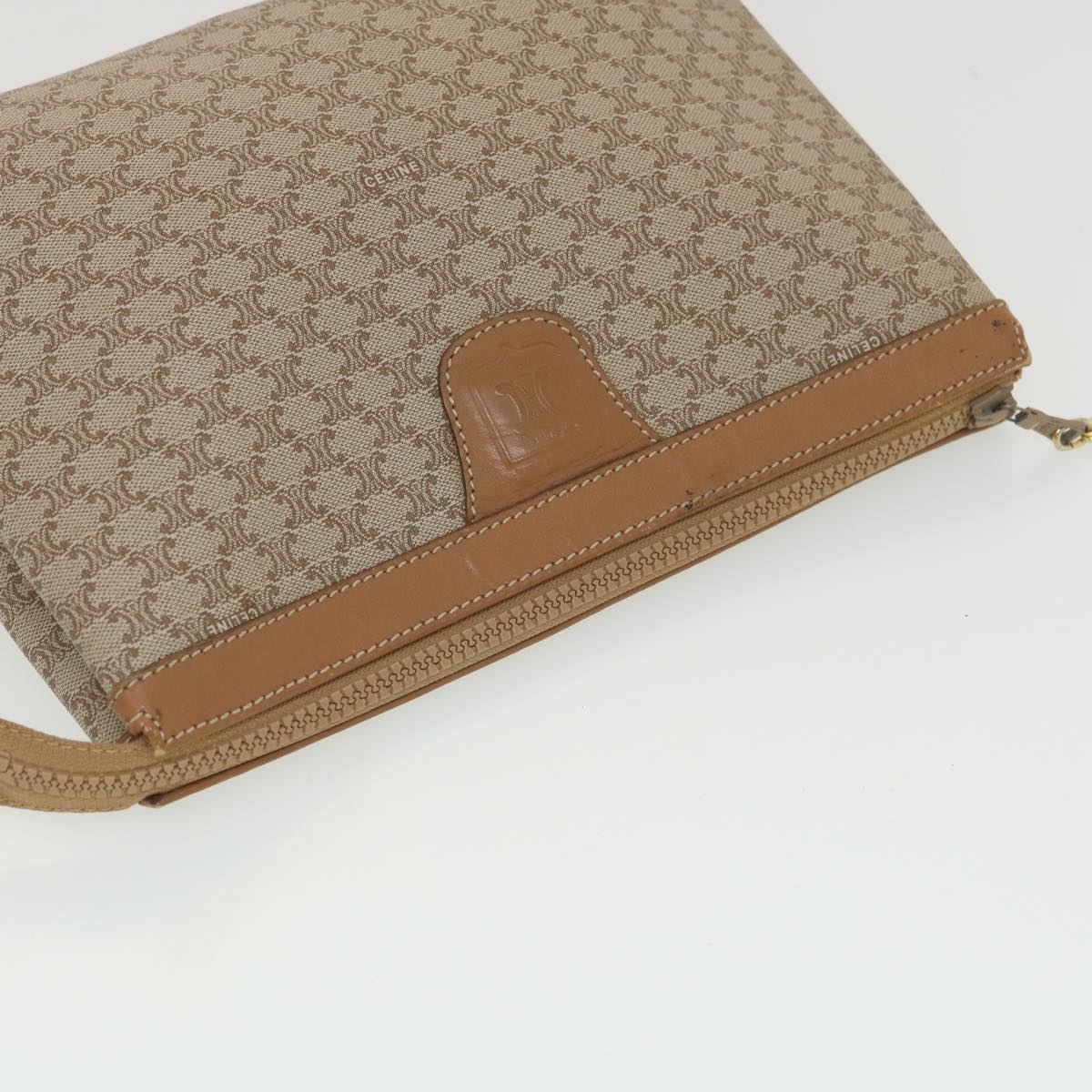 Celine Macadam Canvas Clutch Bag Beige  ac1845