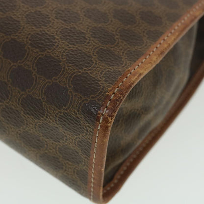 Celine Macadam Canvas Clutch Bag PVC Leather Brown  ac1846