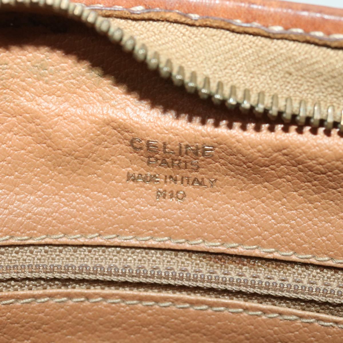 Celine Macadam Canvas Clutch Bag PVC Leather Brown  ac1846