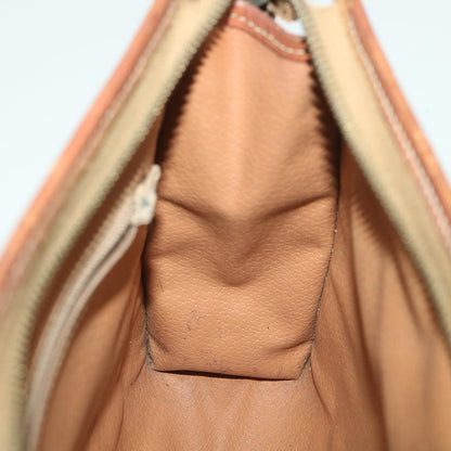 Celine Macadam Canvas Clutch Bag PVC Leather Brown  ac1846