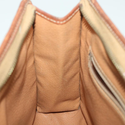 Celine Macadam Canvas Clutch Bag PVC Leather Brown  ac1846