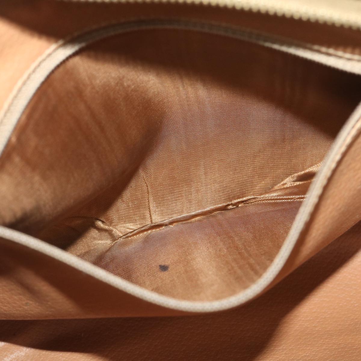Celine Macadam Canvas Clutch Bag PVC Leather Brown  ac1846