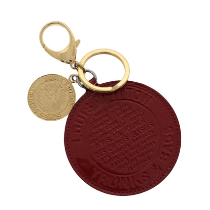 Louis Vuitton Vernis Porte Cles Ron Key Holder Red M93605 LV Auth ac1983