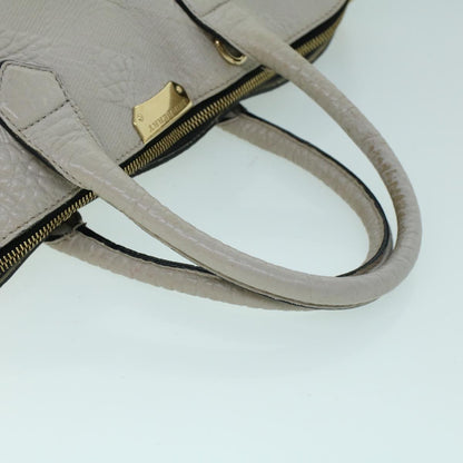 Burberry Tote Bag Leather Gray White Auth ac2169
