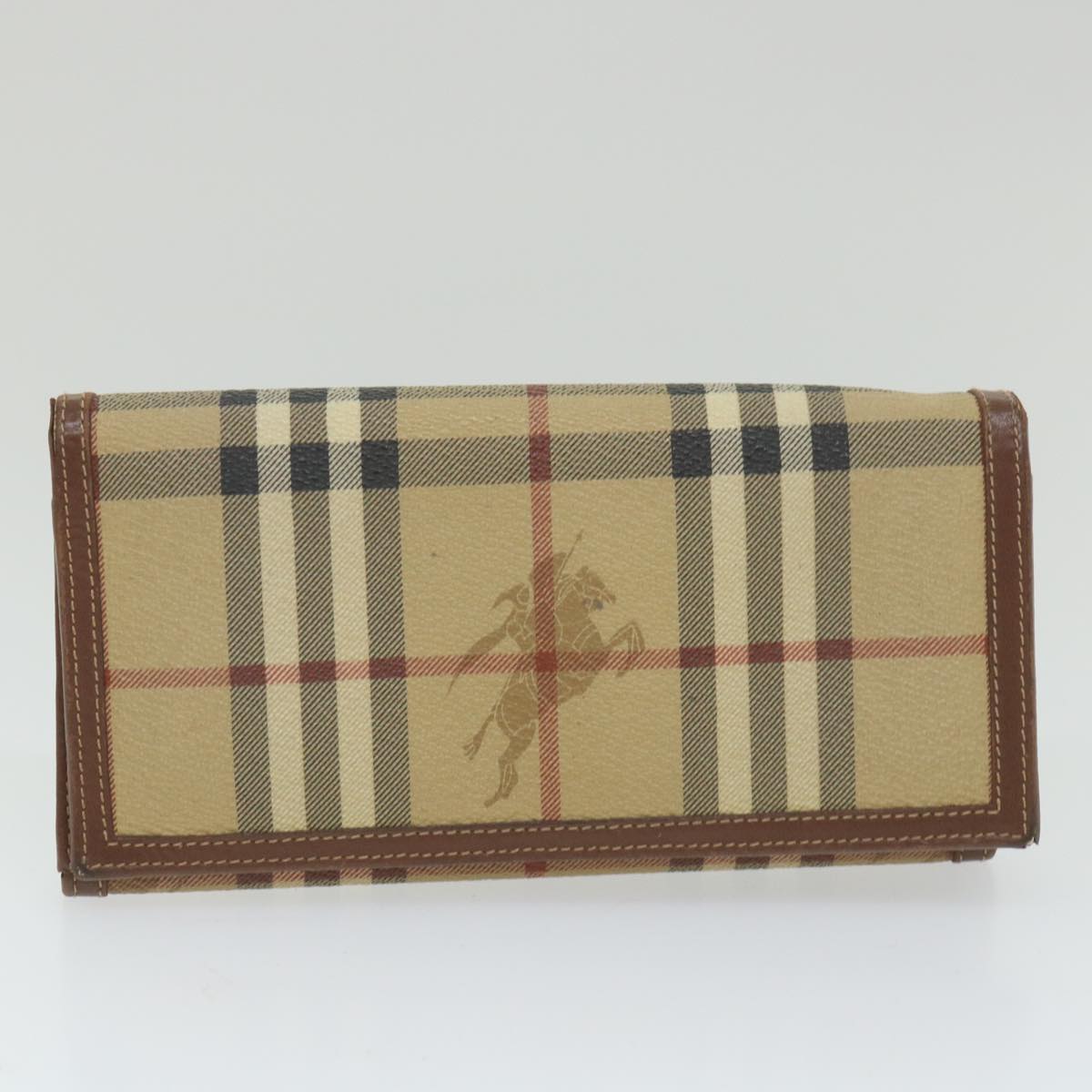 BurberrySs Nova Check Clutch Bag Leather 3Set Black Red Beige Auth ac2312
