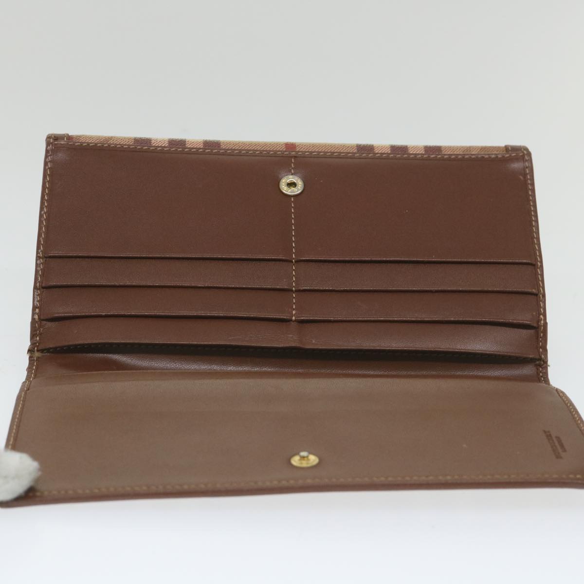 BurberrySs Nova Check Clutch Bag Leather 3Set Black Red Beige Auth ac2312