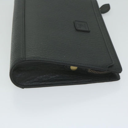 BurberrySs Clutch Bag Leather Black Auth ac2560