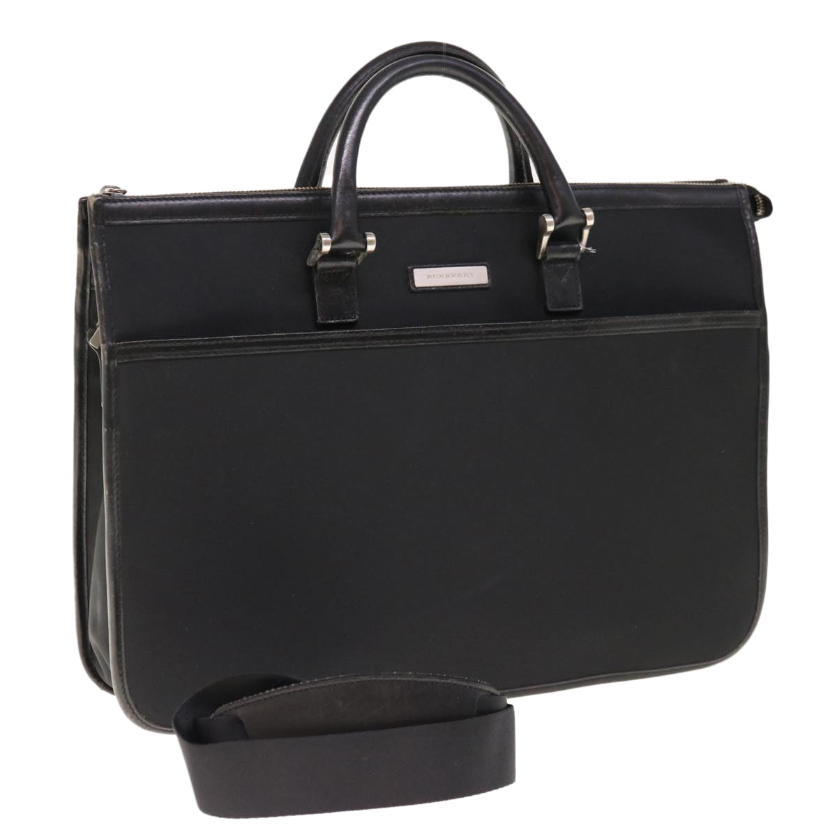 Burberry Hand Bag Nylon Black Auth ac2627