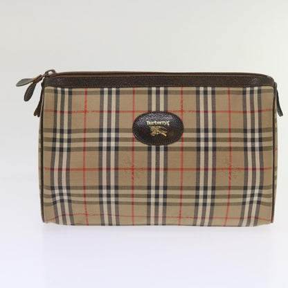 BurberrySs Nova Check Clutch Bag Canvas 2Set Beige Brown Auth ac2698