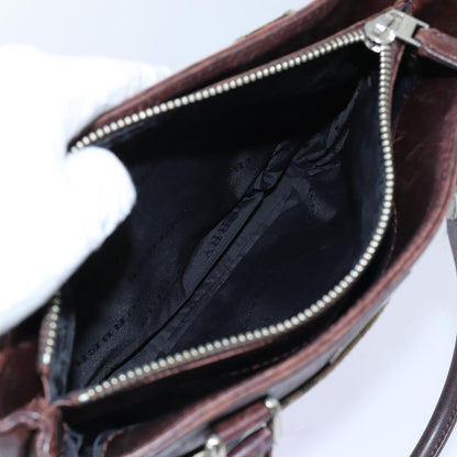 Burberry Nova Check Hand Bag Canvas Beige Auth ac2920