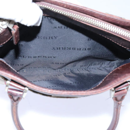 Burberry Nova Check Hand Bag Canvas Beige Auth ac2920