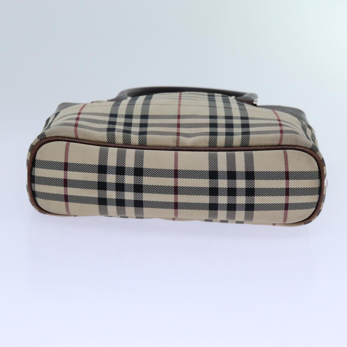 Burberry Nova Check Hand Bag Canvas Beige Auth ac2920