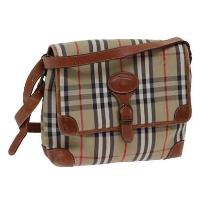 BurberrySs Nova Check Shoulder Bag Canvas Beige Auth ac2921