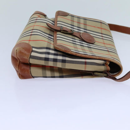 BurberrySs Nova Check Shoulder Bag Canvas Beige Auth ac2921