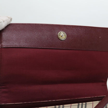 Burberry Nova Check Shoulder Bag Canvas Red Auth ac2926