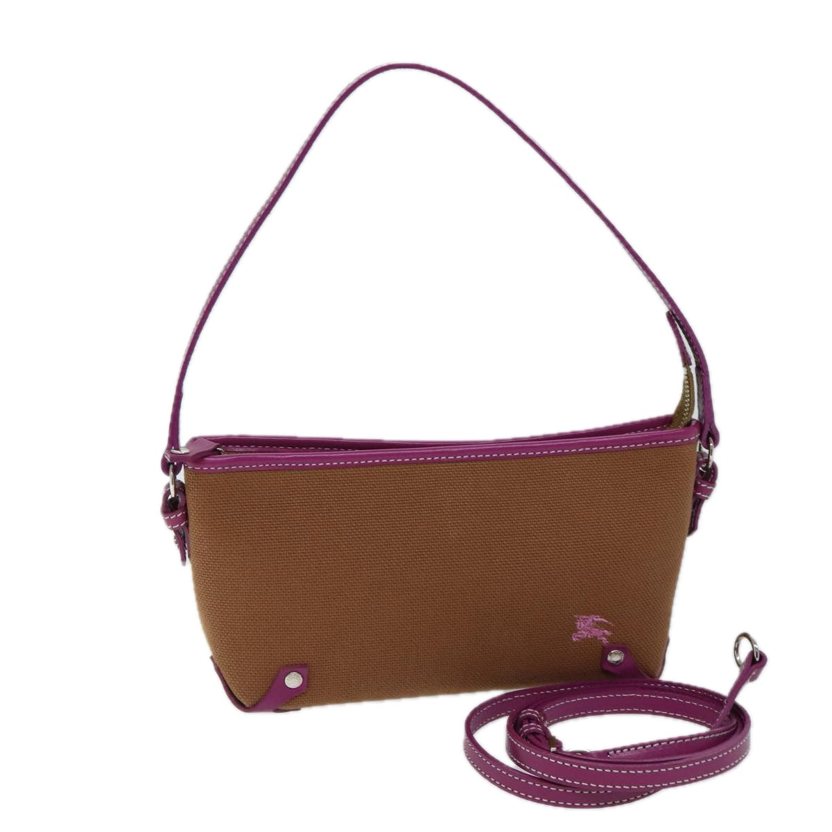 Burberry Blue Label Shoulder Bag Canvas 2way Brown Auth ac2940