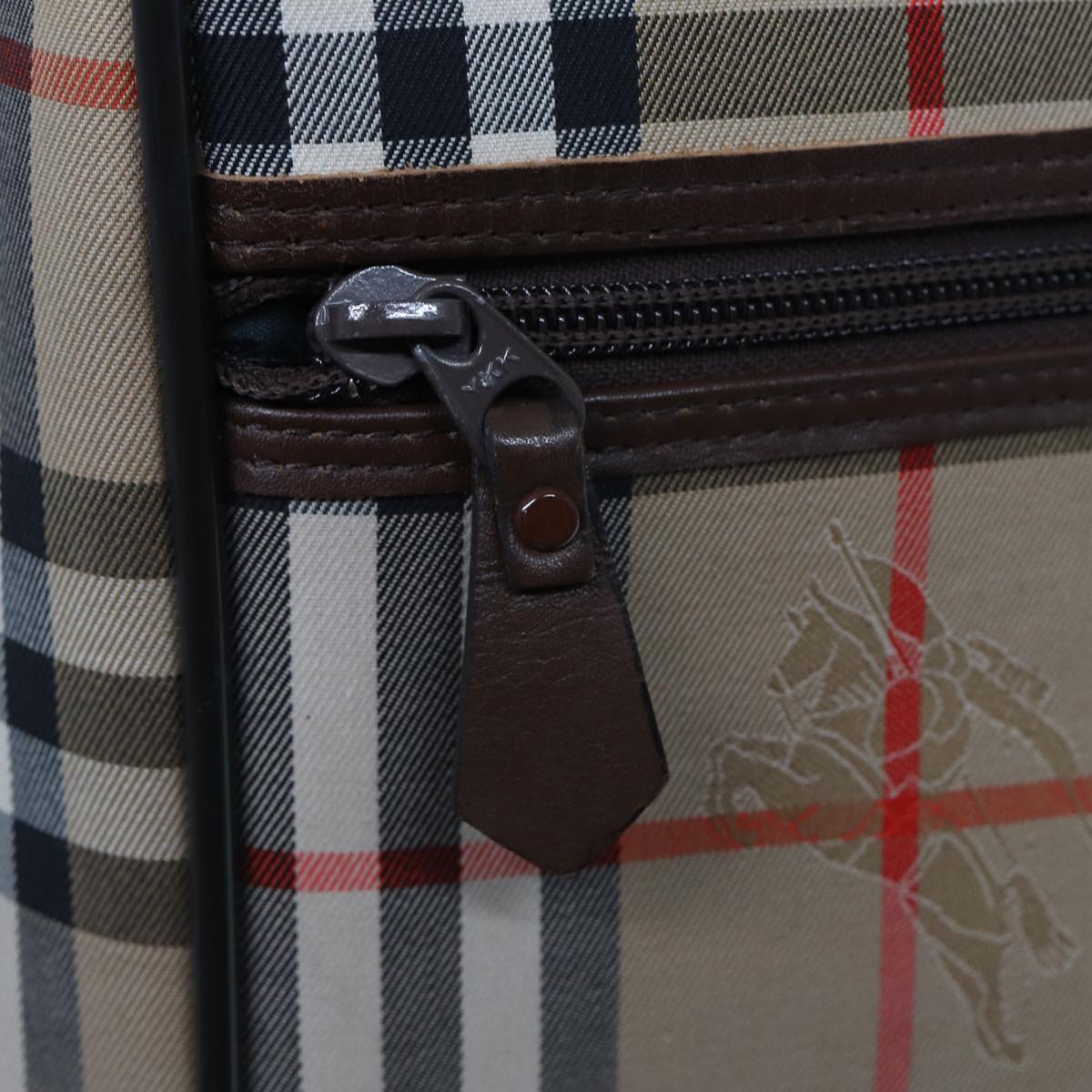 BURBERRYSs Nova Check Boston Bag Canvas Beige Auth ac3072