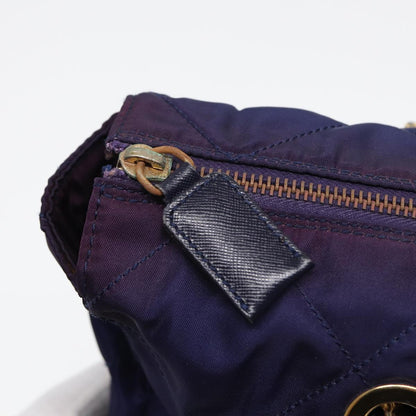 PRADA Chain Shoulder Bag Nylon Purple Auth ac3138