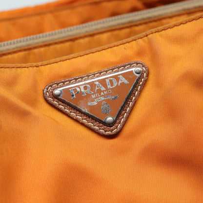 PRADA Tote Bag Nylon Orange Silver Auth ac3237