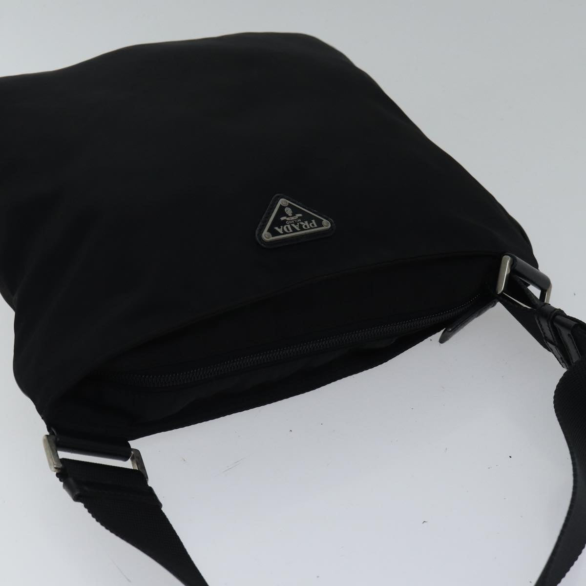 PRADA Shoulder Bag Nylon Black Auth ac3248