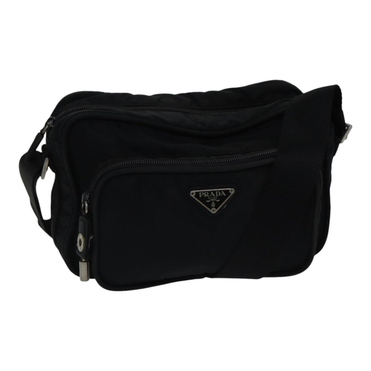 PRADA Shoulder Bag Nylon Black Auth ac3249