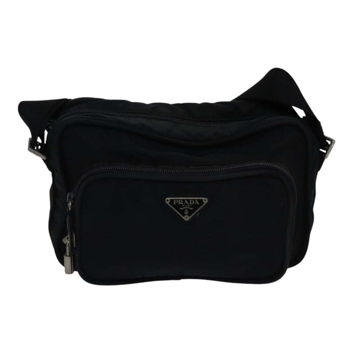 PRADA Shoulder Bag Nylon Black Auth ac3249