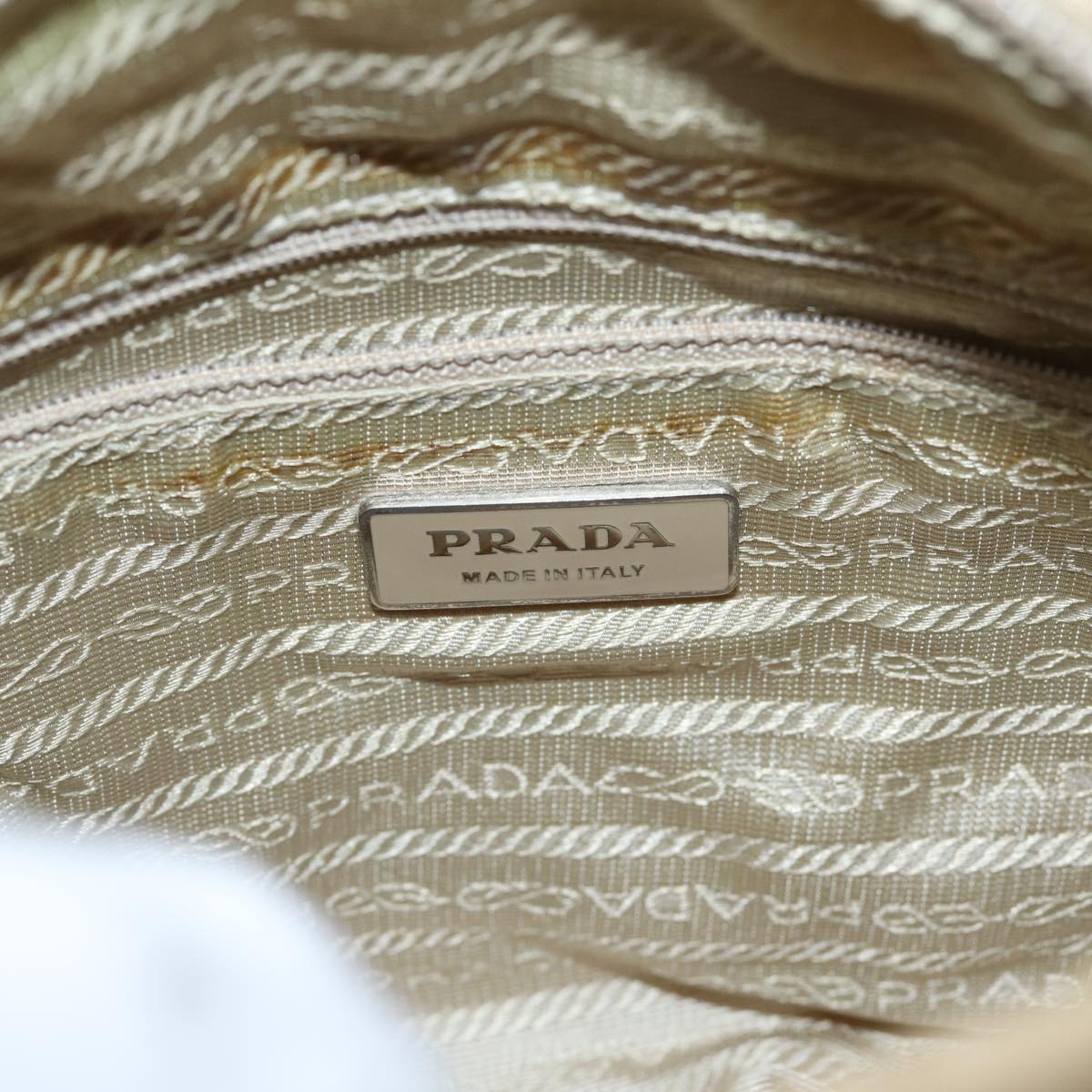 PRADA Shoulder Bag Nylon Beige Auth ac3250