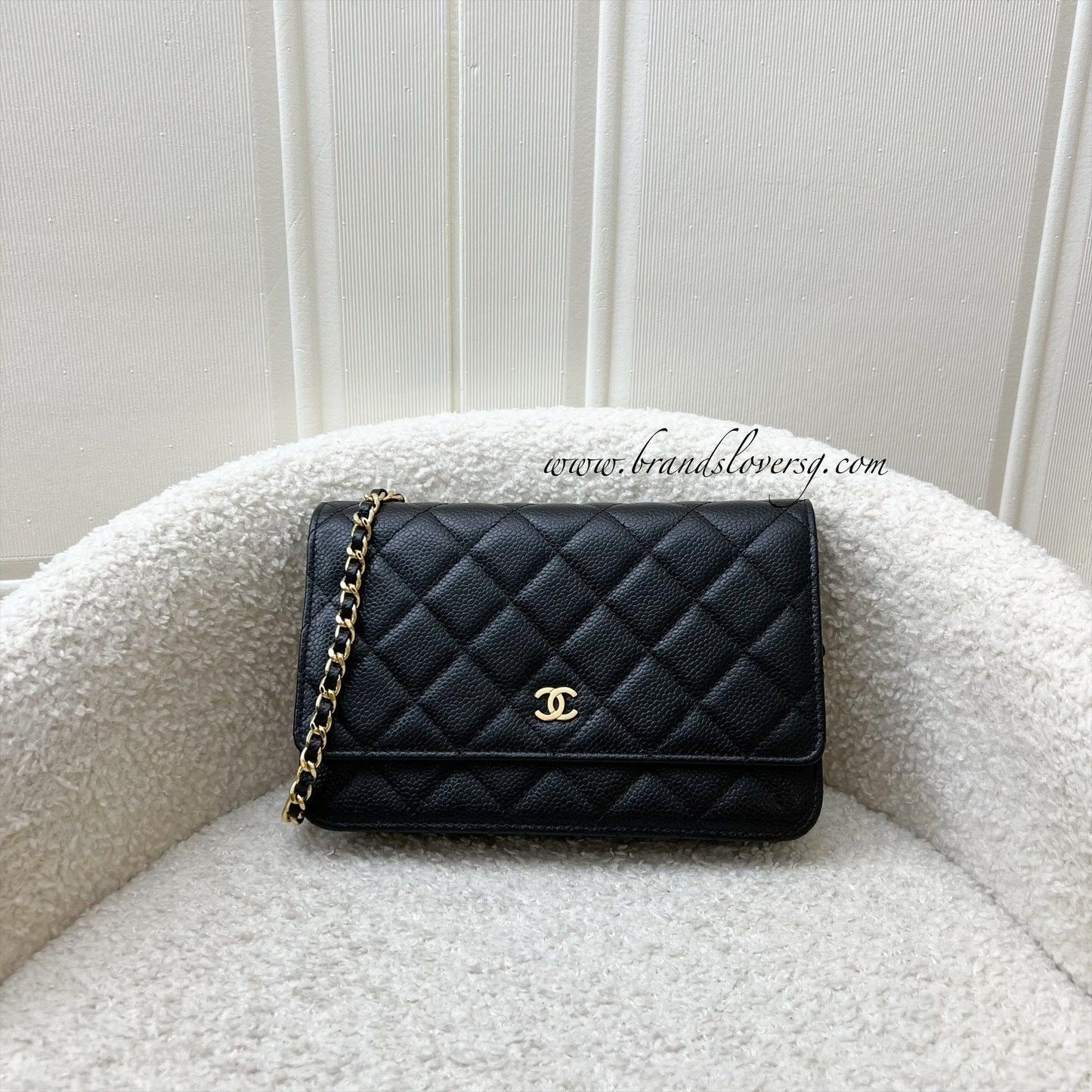 Chanel Classic Wallet on Chain WOC in Black Caviar and GHW (Model: A33814)