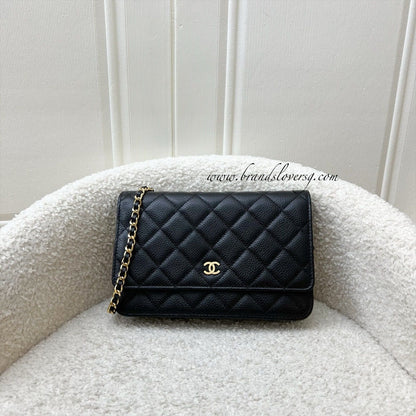 Chanel Classic Wallet on Chain WOC in Black Caviar and GHW (Model: A33814)