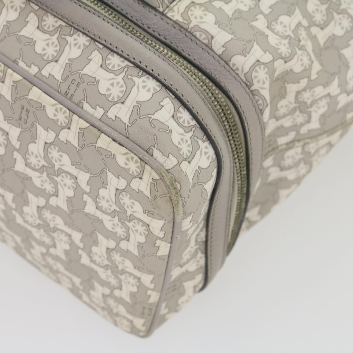 Celine Salky Pattern Shoulder Bag Ai Tominaga PVC Leather Gray  ac919