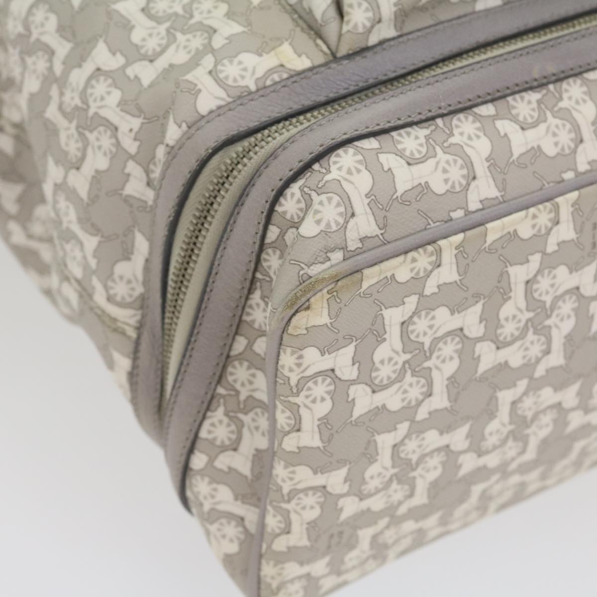 Celine Salky Pattern Shoulder Bag Ai Tominaga PVC Leather Gray  ac919