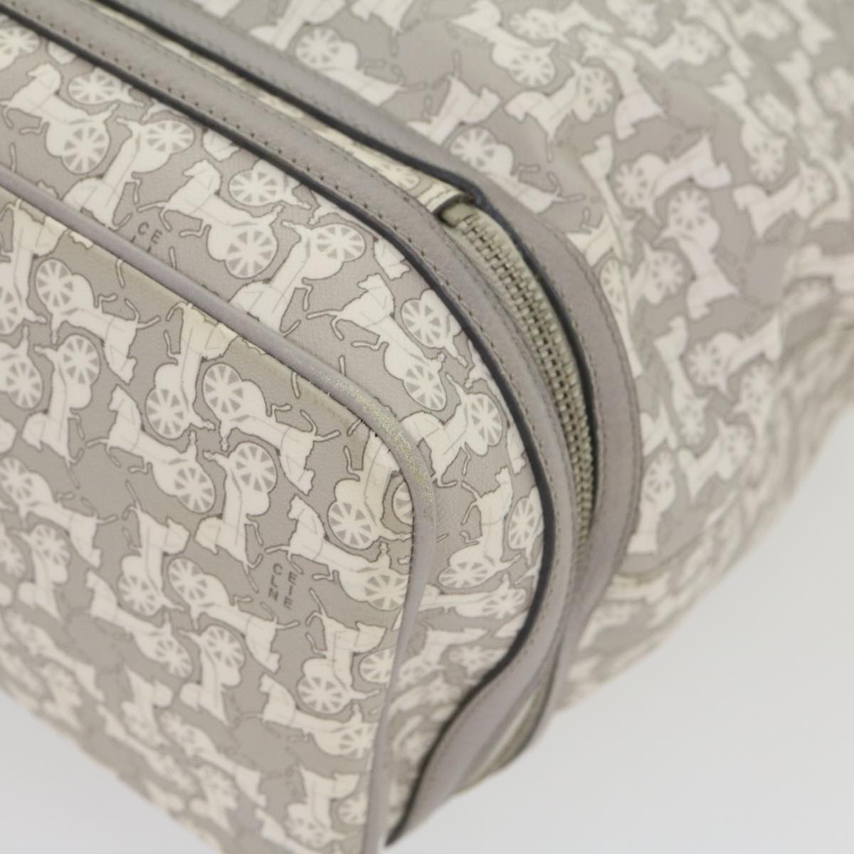 Celine Salky Pattern Shoulder Bag Ai Tominaga PVC Leather Gray  ac919
