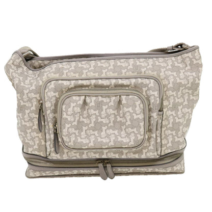 Celine Salky Pattern Shoulder Bag Ai Tominaga PVC Leather Gray  ac919